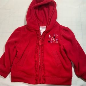 Toughskins Girls 12 Mo Red Zipper Jacket